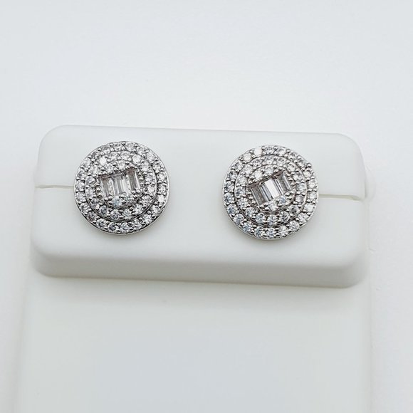 925 Sterling Silver Plated CZ Earrings, EVBRS573 - Picture 6 of 10